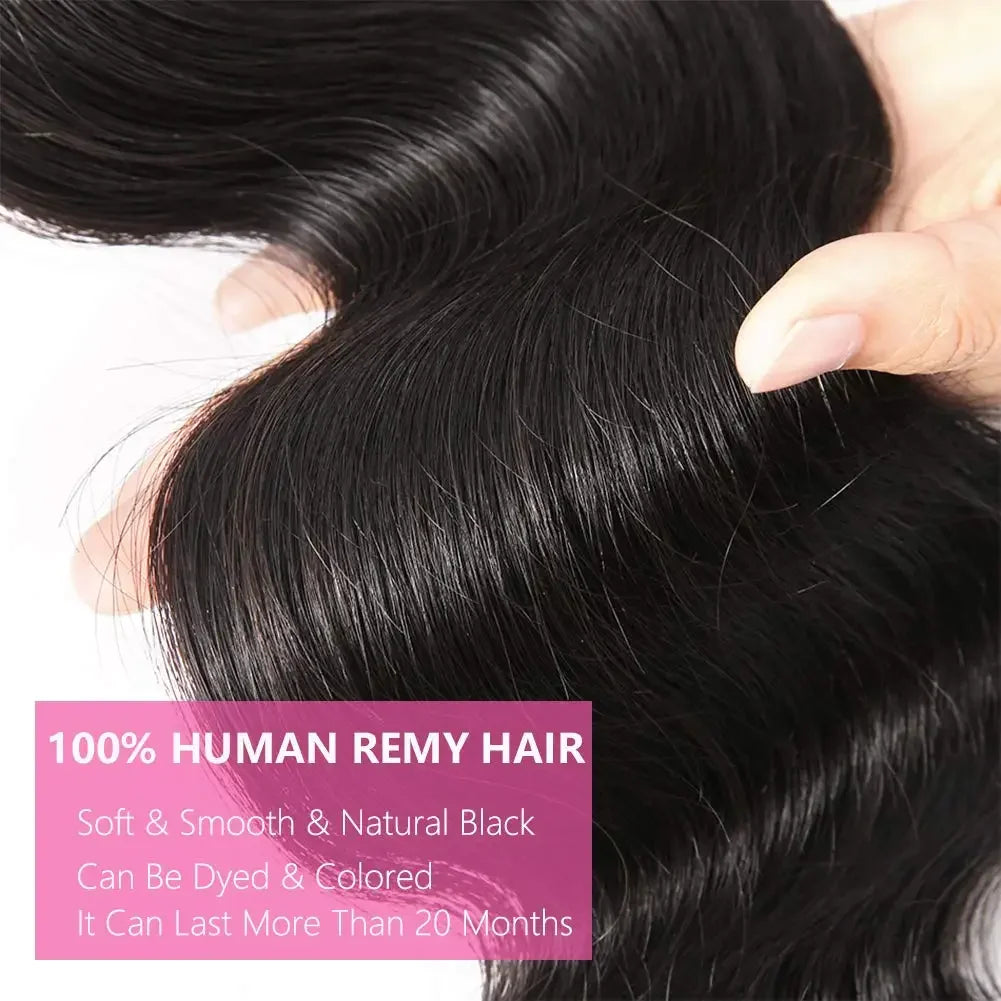 Body Wave Natural Color Brazilian Hair Bundles 100% Human Hair Bundles Long Remy Hair Extensions 1/3/4 Pieces 38 40 Inches