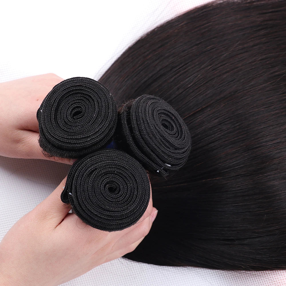 Straight Brazilian Hair Bundles 100% Human Hair Natural Color Bundles Long Remy Hair Extensions 1/3/4 Pieces 38 40 Inches