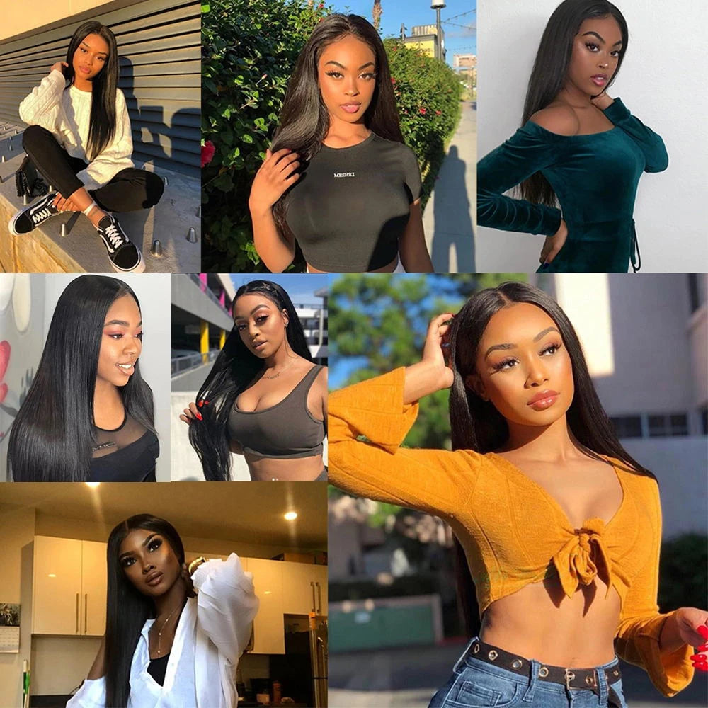 Straight Brazilian Hair Bundles 100% Human Hair Natural Color Bundles Long Remy Hair Extensions 1/3/4 Pieces 38 40 Inches