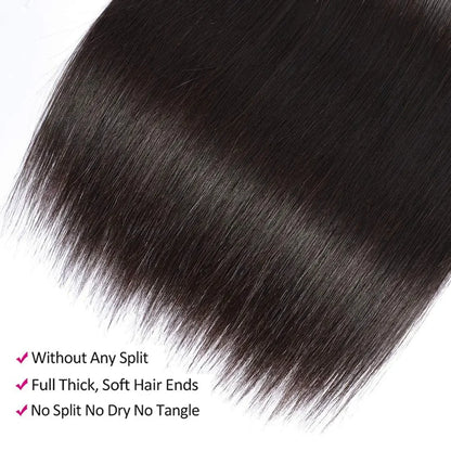 Straight Brazilian Hair Bundles 100% Human Hair Natural Color Bundles Long Remy Hair Extensions 1/3/4 Pieces 38 40 Inches