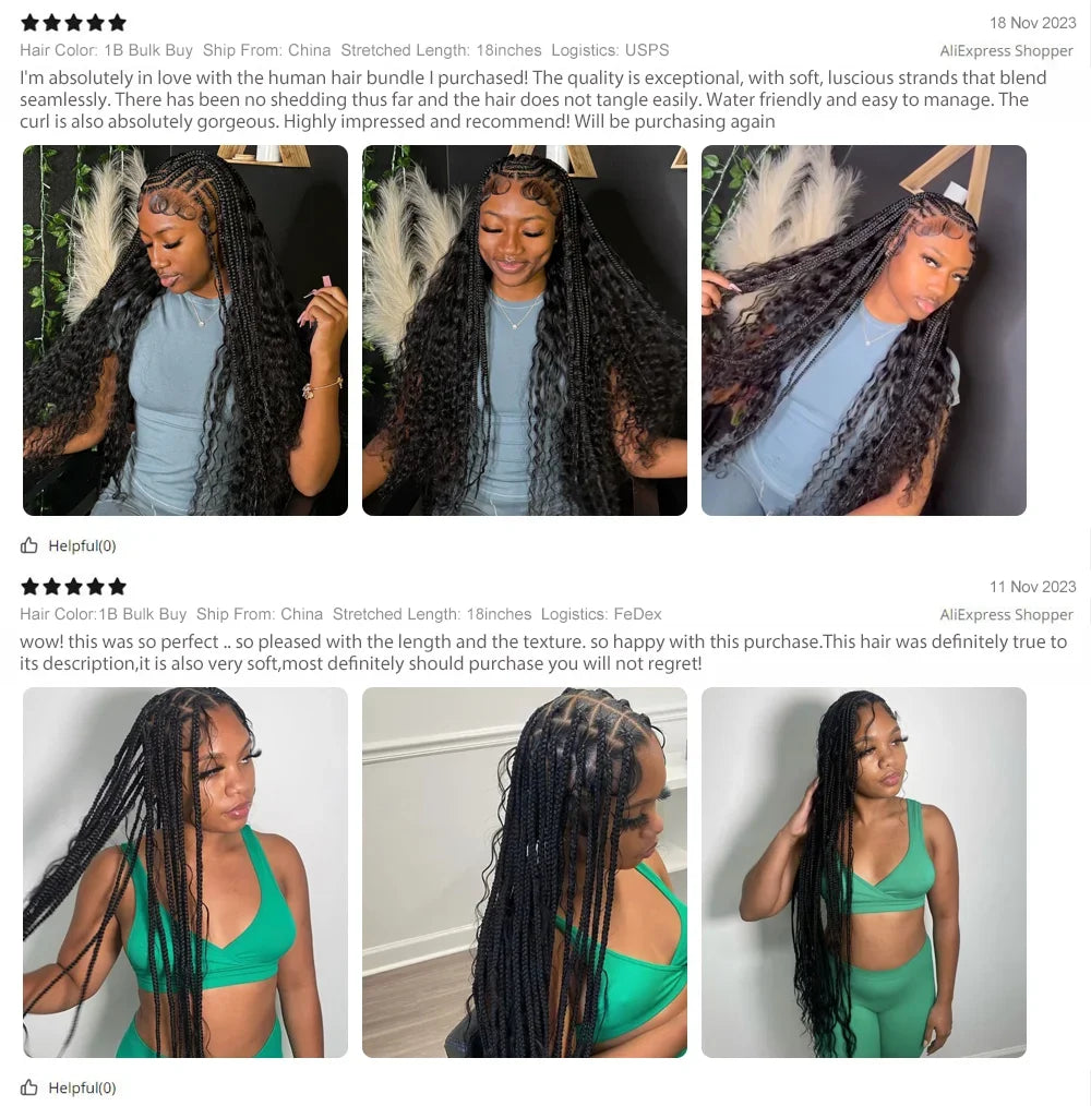 Deep Wave Bulk Hair for Braiding Brazilian Human Hair No Weft 14 To 28 Inch Extension Braids #4/27/4 #99j #1B #27 #p1B/30 Color