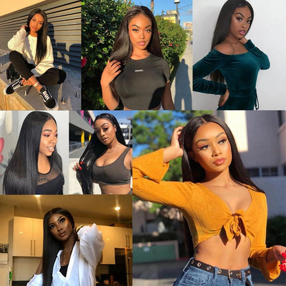 Straight Brazilian Hair Bundles 100% Human Hair Natural Color Bundles Long Remy Hair Extensions 1/3/4 Pieces 38 40 Inches